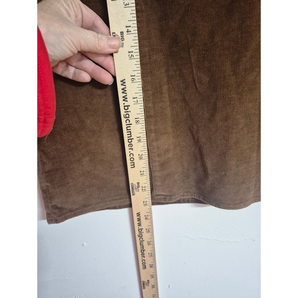 J Jill Brown Corduroy Stretch A Line Skirt Boho Western Women Size 10 Side Zip - Picture 6 of 9